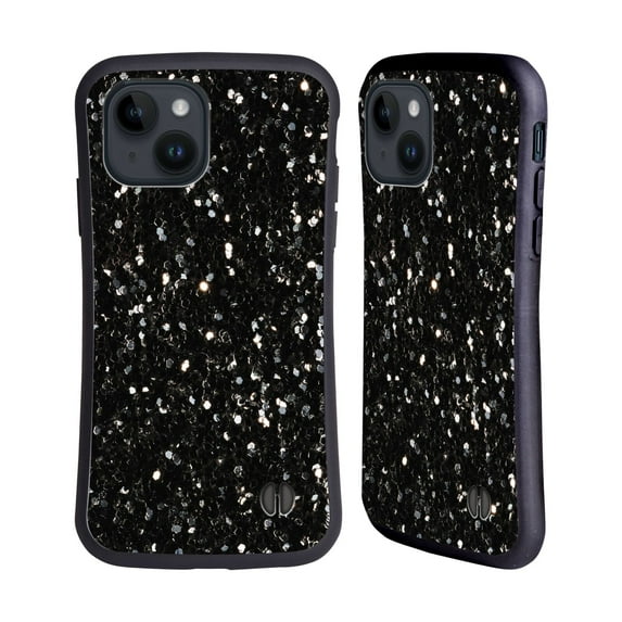 Head Case Designs Officially Licensed PLdesign Glitter Sparkles Black And White Hybrid Case Compatible with Apple iPhone 15