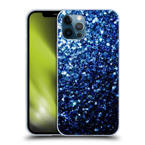Head Case Designs Officially Licensed PLdesign Glitter Sparkles Dark Blue Soft Gel Case Compatible with Apple iPhone 12 / iPhone 12 Pro