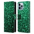 thumbnail image 1 of Head Case Designs Officially Licensed PLdesign Glitter Sparkles Emerald Green Leather Book Wallet Case Cover Compatible with Apple iPhone 13 Pro Max, 1 of 6