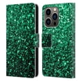 thumbnail image 1 of Head Case Designs Officially Licensed PLdesign Glitter Sparkles Emerald Green Leather Book Wallet Case Cover Compatible with Apple iPhone 14 Pro, 1 of 6