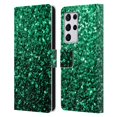 thumbnail image 1 of Head Case Designs Officially Licensed PLdesign Glitter Sparkles Emerald Green Leather Book Wallet Case Cover Compatible with Samsung Galaxy S21 Ultra 5G, 1 of 6