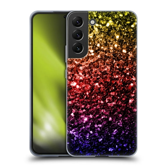 Head Case Designs Officially Licensed PLdesign Glitter Sparkles Rainbow Soft Gel Case Compatible with Samsung Galaxy S22+ 5G