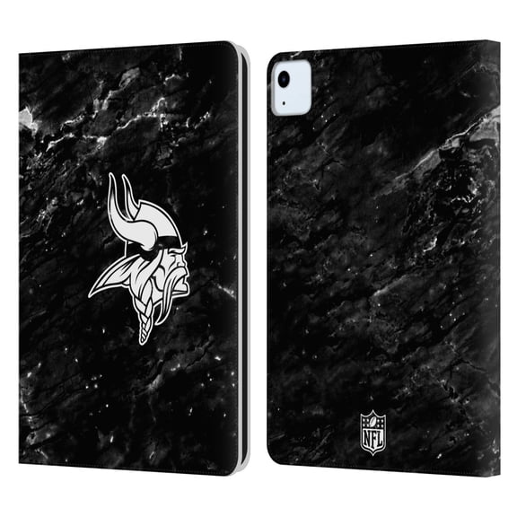 Head Case Designs NFL Minnesota Vikings Artwork Marble Leather Book Wallet Case Cover For Apple iPad Air 11 2020/2022/2024/2025