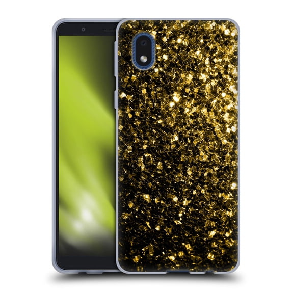 Head Case Designs Officially Licensed PLdesign Glitter Sparkles Yellow Gold Soft Gel Case Compatible with Samsung Galaxy A01 Core (2020)
