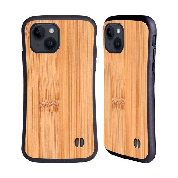 Head Case Designs Officially Licensed PLdesign Wood And Rust Prints Light Brown Bamboo Hybrid Case Compatible with Apple iPhone 15