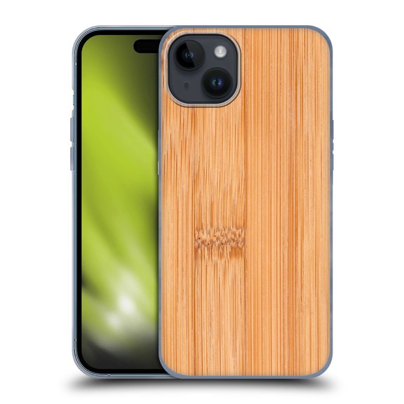 Head Case Designs Officially Licensed PLdesign Wood And Rust Prints Light Brown Bamboo Soft Gel Case Compatible with Apple iPhone 15 Plus