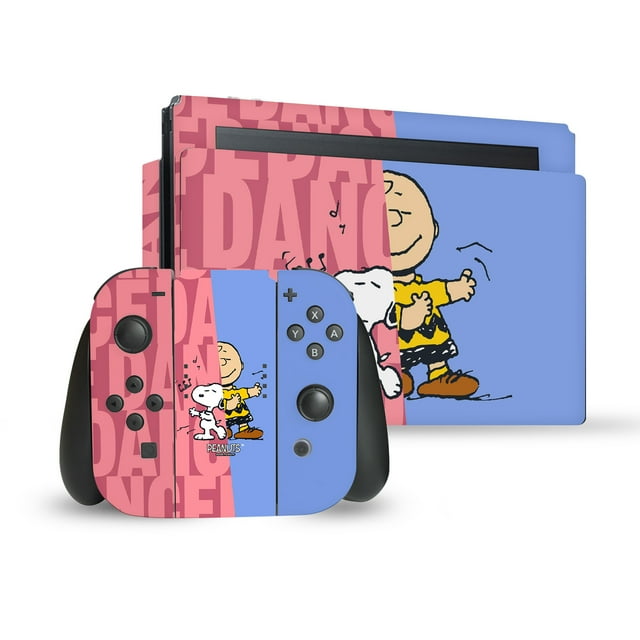 Head Case Designs Officially Licensed Peanuts Character Graphics Snoopy & Charlie Brown Vinyl Sticker Skin Decal Cover Compatible with Nintendo Switch Bundle