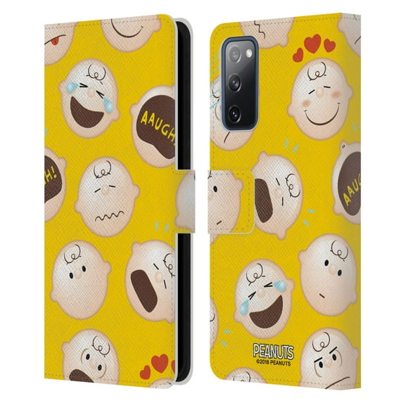 Head Case Designs Officially Licensed Peanuts Character Patterns Charlie Brown Leather Book Wallet Case Cover Compatible with Samsung Galaxy S20 FE / 5G
