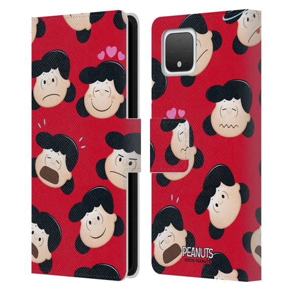 Head Case Designs Officially Licensed Peanuts Character Patterns Lucy Leather Book Wallet Case Cover Compatible with Google Google Pixel 4