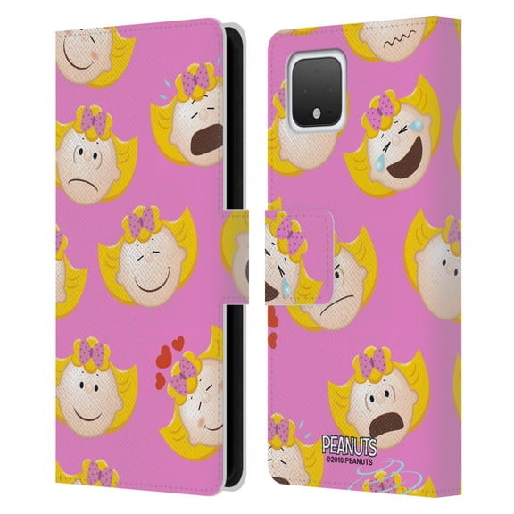 Head Case Designs Officially Licensed Peanuts Character Patterns Sally Brown Leather Book Wallet Case Cover Compatible with Google Google Pixel 4