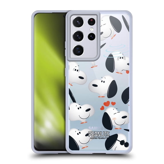 Head Case Designs Peanuts Character Patterns Snoopy Soft Gel Case for Samsung Galaxy S21 Ultra 5G