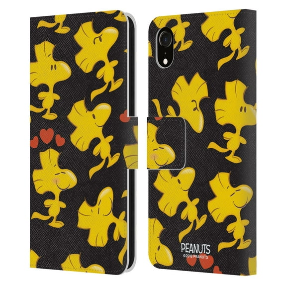 Head Case Designs Officially Licensed Peanuts Character Patterns Woodstock Leather Book Wallet Case Cover Compatible with Apple iPhone XR