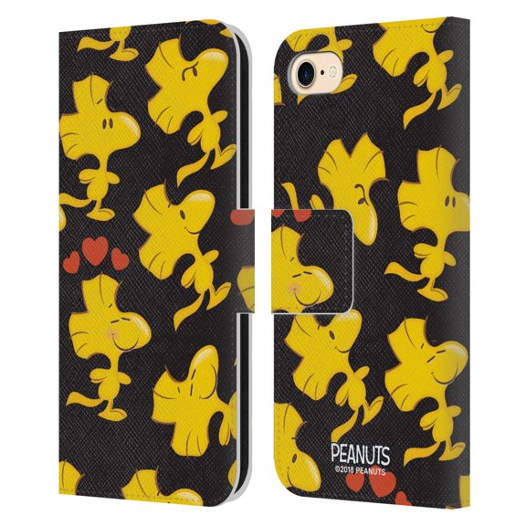 Head Case Designs Officially Licensed Peanuts Character Patterns Woodstock Leather Book Wallet Case Cover Compatible with Apple iPhone 7 / 8 / SE 2020 & 2022