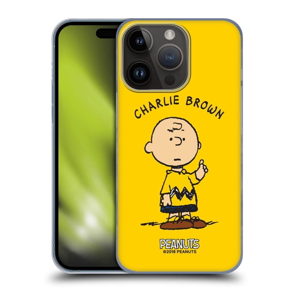 Head Case Designs Officially Licensed Peanuts Characters Charlie Brown Hard Back Case Compatible with Apple iPhone 15 Pro
