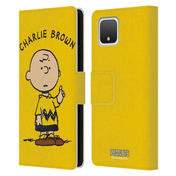 Head Case Designs Officially Licensed Peanuts Characters Charlie Brown Leather Book Wallet Case Cover Compatible with Google Google Pixel 4