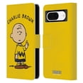 thumbnail image 1 of Head Case Designs Officially Licensed Peanuts Characters Charlie Brown Leather Book Wallet Case Cover Compatible with Google Pixel 8, 1 of 6