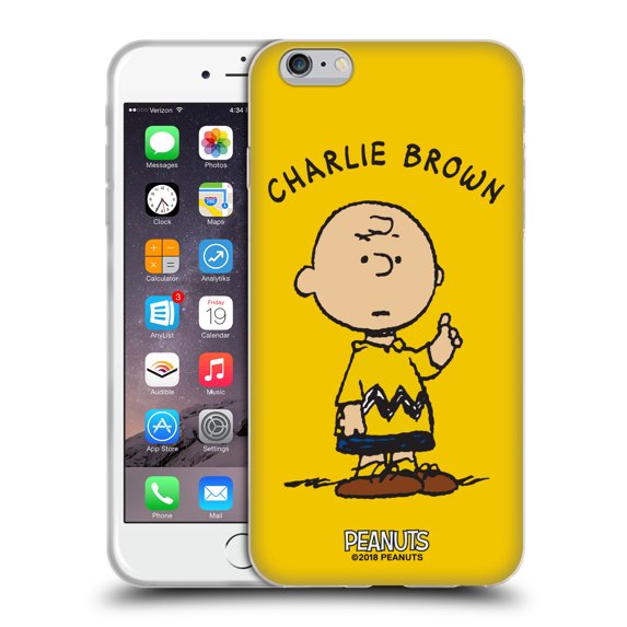 Head Case Designs Officially Licensed Peanuts Characters Charlie Brown Soft Gel Case Compatible with Apple iPhone 6 Plus / iPhone 6s Plus
