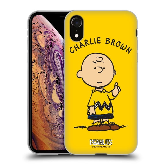 Head Case Designs Peanuts Characters Charlie Brown Soft Gel Case for Apple iPhone XR