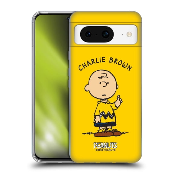 Head Case Designs Officially Licensed Peanuts Characters Charlie Brown Soft Gel Case Compatible with Google Pixel 8