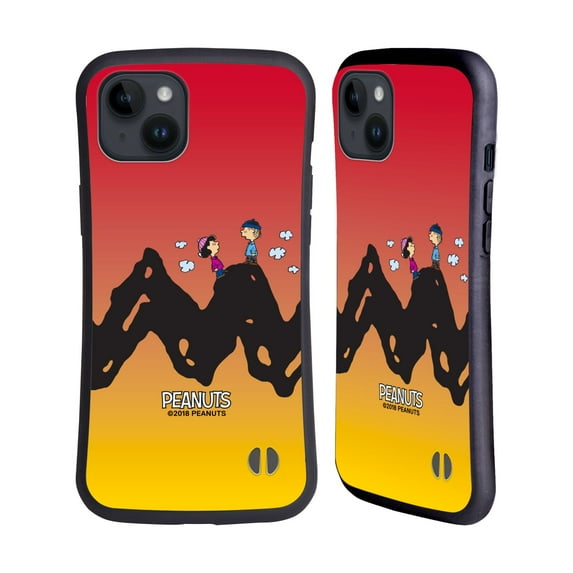 Head Case Designs Officially Licensed Peanuts Characters Charlie & Lucy Hybrid Case Compatible with Apple iPhone 15 Plus