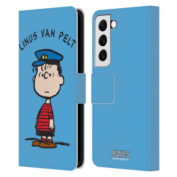 Head Case Designs Officially Licensed Peanuts Characters Linus van Pelt Leather Book Wallet Case Cover Compatible with Samsung Galaxy S22 5G