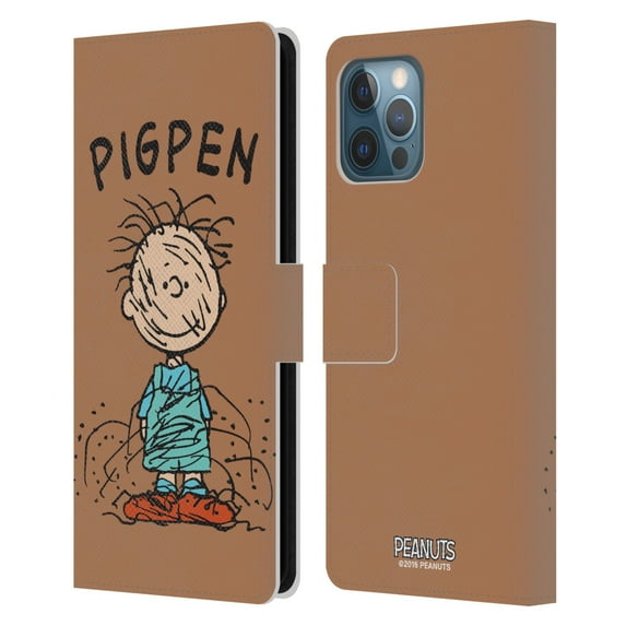 Head Case Designs Officially Licensed Peanuts Characters Pigpen Leather Book Wallet Case Cover Compatible with Apple iPhone 12 Pro Max