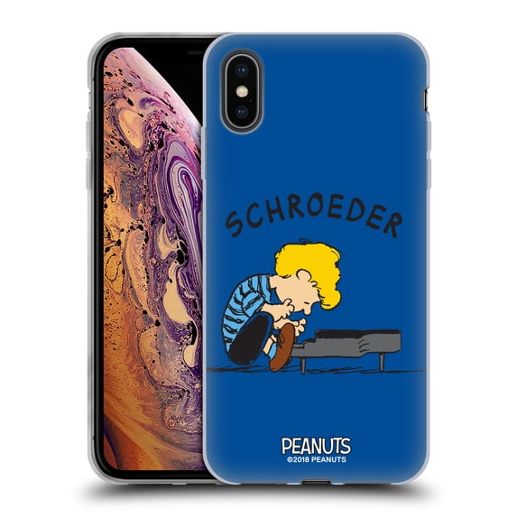 Head Case Designs Officially Licensed Peanuts Characters Schroeder Soft Gel Case Compatible with Apple iPhone XS Max