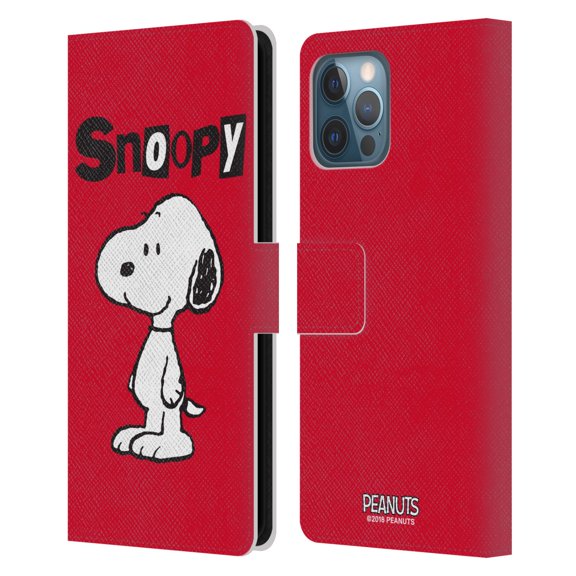 Head Case Designs Officially Licensed Peanuts Characters Snoopy Leather Book Wallet Case Cover Compatible with Apple iPhone 12 Pro Max