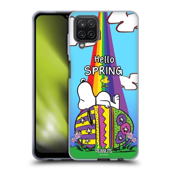 Head Case Designs Officially Licensed Peanuts Easter Spring Rainbow Soft Gel Case Compatible with Samsung Galaxy A12 (2020)