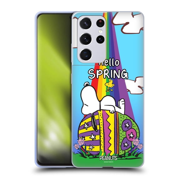 Head Case Designs Officially Licensed Peanuts Easter Spring Rainbow Soft Gel Case Compatible with Samsung Galaxy S21 Ultra 5G