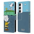 thumbnail image 1 of Head Case Designs Officially Licensed Peanuts Halfs And Laughs Charlie, Snoppy & Woodstock Leather Book Wallet Case Cover Compatible with Samsung Galaxy S23 5G, 1 of 6