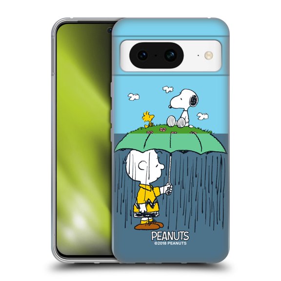 Head Case Designs Officially Licensed Peanuts Halfs And Laughs Charlie, Snoppy & Woodstock Soft Gel Case Compatible with Google Pixel 8
