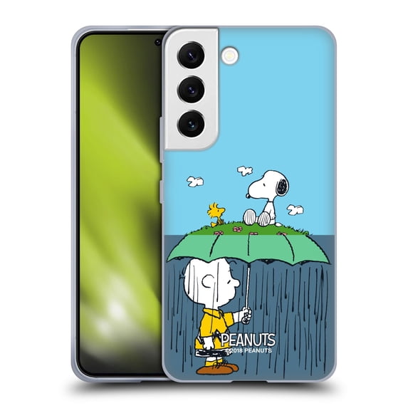 Head Case Designs Officially Licensed Peanuts Halfs And Laughs Charlie, Snoppy & Woodstock Soft Gel Case Compatible with Samsung Galaxy S22 5G