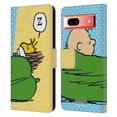 thumbnail image 1 of Head Case Designs Officially Licensed Peanuts Halfs And Laughs Charlie & Woodstock Nap Leather Book Wallet Case Cover Compatible with Google Pixel 7a, 1 of 6