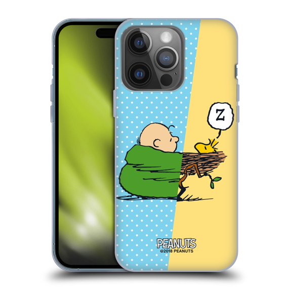 Head Case Designs Officially Licensed Peanuts Halfs And Laughs Charlie & Woodstock Nap Soft Gel Case Compatible with Apple iPhone 14 Pro