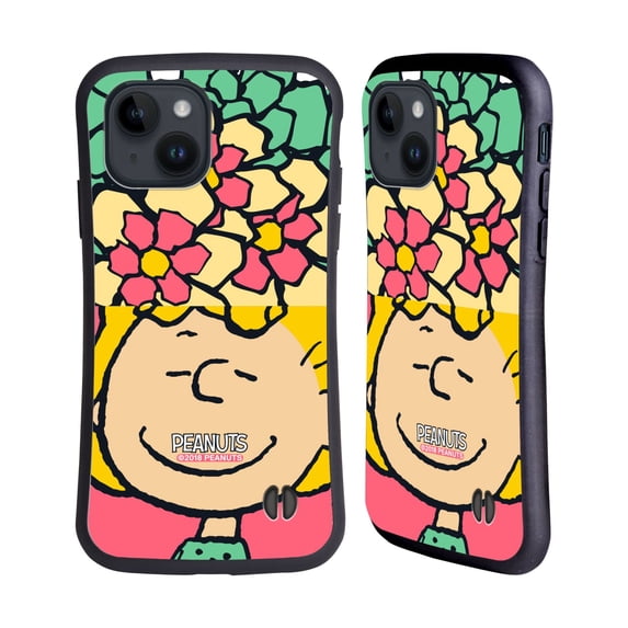 Head Case Designs Officially Licensed Peanuts Halfs And Laughs Sally Flowers Hybrid Case Compatible with Apple iPhone 15