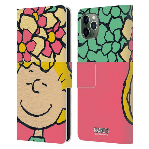 Head Case Designs Officially Licensed Peanuts Halfs And Laughs Sally Flowers Leather Book Wallet Case Cover Compatible with Apple iPhone 11 Pro Max