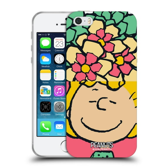 Head Case Designs Officially Licensed Peanuts Halfs And Laughs Sally Flowers Soft Gel Case Compatible with Apple iPhone 5 / 5s / iPhone SE 2016