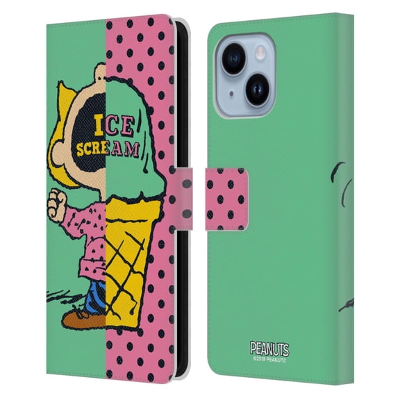 Head Case Designs Officially Licensed Peanuts Halfs And Laughs Sally Ice Cream Leather Book Wallet Case Cover Compatible with Apple iPhone 14 Plus