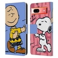 thumbnail image 1 of Head Case Designs Officially Licensed Peanuts Halfs And Laughs Snoopy & Charlie Leather Book Wallet Case Cover Compatible with Google Pixel 7a, 1 of 6