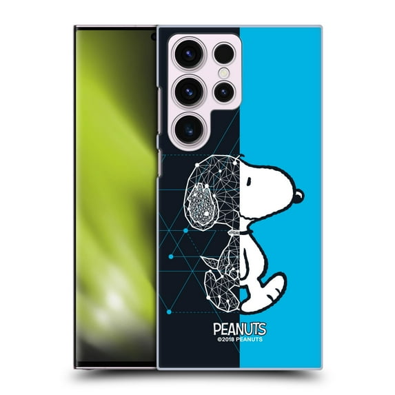 Head Case Designs Officially Licensed Peanuts Halfs And Laughs Snoopy Geometric Hard Back Case Compatible with Samsung Galaxy S23 Ultra 5G