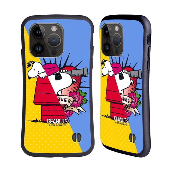 Head Case Designs Officially Licensed Peanuts Halfs And Laughs Snoopy Pirate Hybrid Case Compatible with Apple iPhone 15 Pro