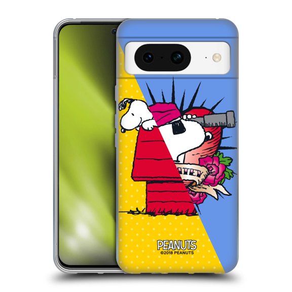 Head Case Designs Officially Licensed Peanuts Halfs And Laughs Snoopy Pirate Soft Gel Case Compatible with Google Pixel 8