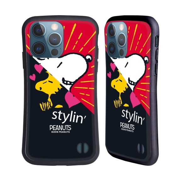 Head Case Designs Officially Licensed Peanuts Halfs And Laughs Snoopy & Woodstock 2 Hybrid Case Compatible with Apple iPhone 13 Pro