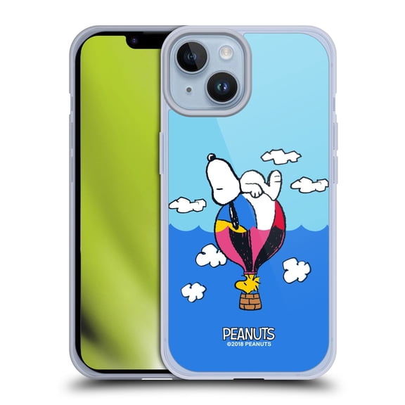 Head Case Designs Officially Licensed Peanuts Halfs And Laughs Snoopy & Woodstock Balloon Soft Gel Case Compatible with Apple iPhone 14