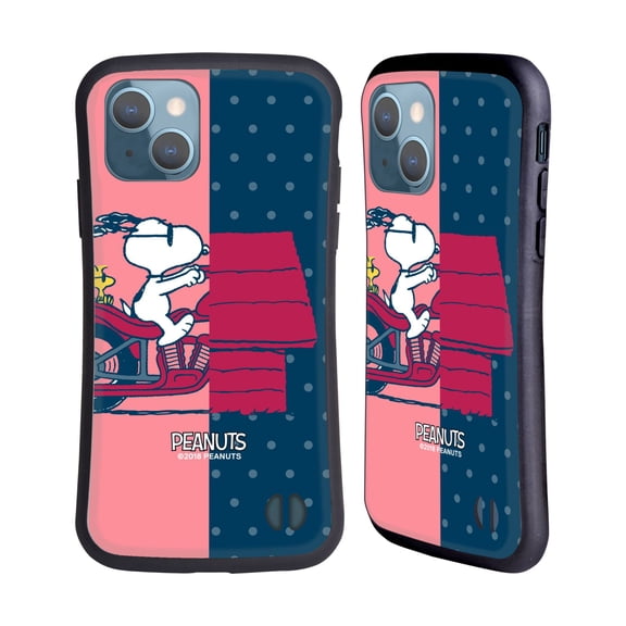 Head Case Designs Officially Licensed Peanuts Halfs And Laughs Snoopy & Woodstock Hybrid Case Compatible with Apple iPhone 13