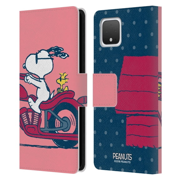 Head Case Designs Officially Licensed Peanuts Halfs And Laughs Snoopy & Woodstock Leather Book Wallet Case Cover Compatible with Google Pixel 4