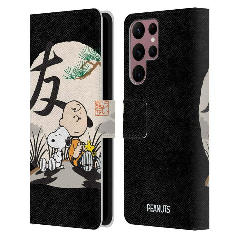 Head Case Designs Officially Licensed Peanuts Oriental Snoopy Charlie Brown  Leather Book Wallet Case Cover Compatible with Samsung Galaxy S22 Ultra 5G  