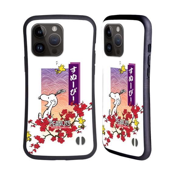 Head Case Designs Officially Licensed Peanuts Oriental Snoopy Cherry Blossoms 2 Hybrid Case Compatible with Apple iPhone 15 Pro Max