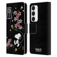 thumbnail image 1 of Head Case Designs Officially Licensed Peanuts Oriental Snoopy Cherry Blossoms Leather Book Wallet Case Cover Compatible with Samsung Galaxy S23 5G, 1 of 6